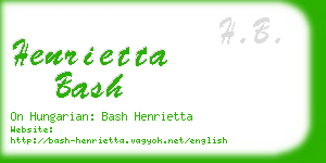 henrietta bash business card